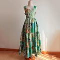 Women's Retro Floral Stitching Sleeveless Casual Dress elevenforest