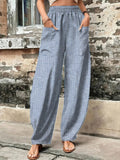 Simple Striped Baggy High Waisted Casual Pants elevenforest