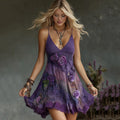 Vintage Embroidered Floral Plaid Patchwork Belt Mini Dress elevenforest
