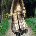 Vintage Lace Floral Linen Blend Maxi Dress elevenforest