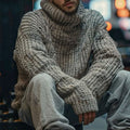 Men'S Thick Patterned Warm Turtleneck Sweater elevenforest