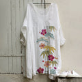 Women's Japanese Art Pine And Plum Blossoms Loose Casual Maxi Dress elevenforest
