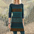 Vintage Fairman Island Tribal Pattern Cozy Sweater Dress elevenforest