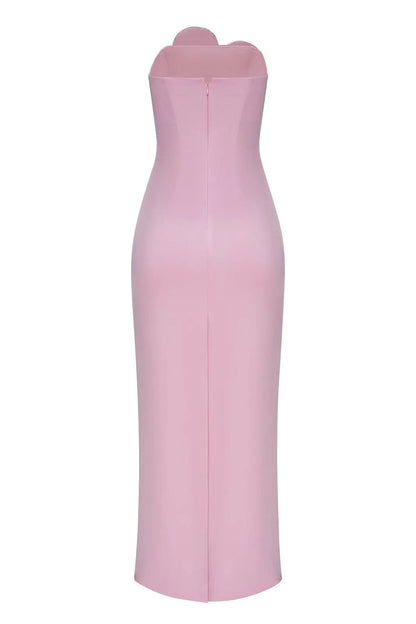 Claire Diamante Heart Strapless Maxi Dress