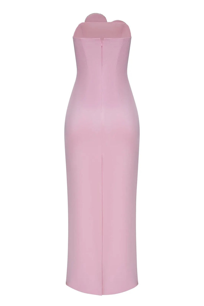 Claire Diamante Heart Strapless Maxi Dress