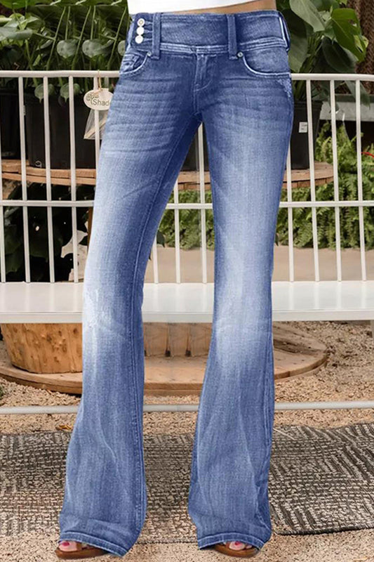 Make Old Mid Waist Regular Denim Jeans