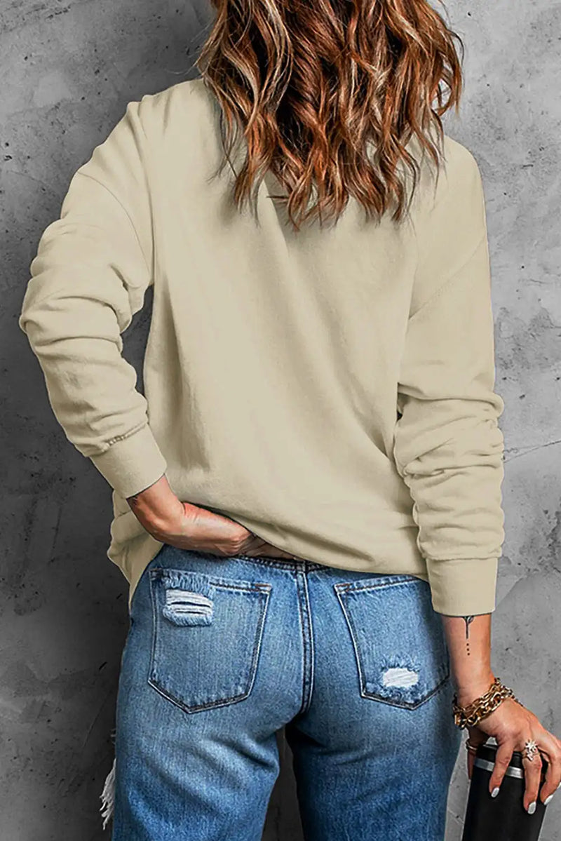 Khaki Skeleton Pumpkin Graphic Sweatshirt