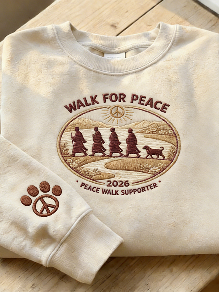 Comstylish Symbolic Of Peace Casual Round-neck Sweatshirt