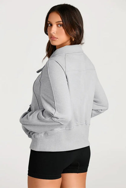 Light Grey Quarter Zip Sweatshirt