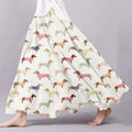 Women's Vintage Dachshund Printed Casual Skirt elevenforest