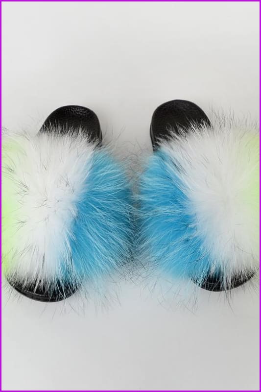 {5-7 Days Wait for Make} New Color Raccoon Fur Slides F580