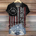 Women's 1776 Pattern Art Print V-Neck Casual T-Shirt