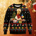 Comstylish Cute Duck Pattern Warm Crew Neck Sweater