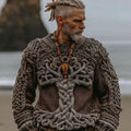 Men's Vintage Viking Celtic Knot Tree Of Life Knit Crew Neck Sweater elevenforest