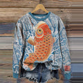 Comstylish Vintage Japanese Koi Fish Art Comfy Sweatshirt