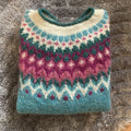 Vintage Fairman Island Print Color Block Casual Sweater elevenforest