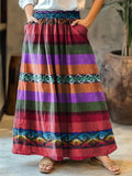 Colorful Kenya Style Print Women's Cotton Skirt elevenforest