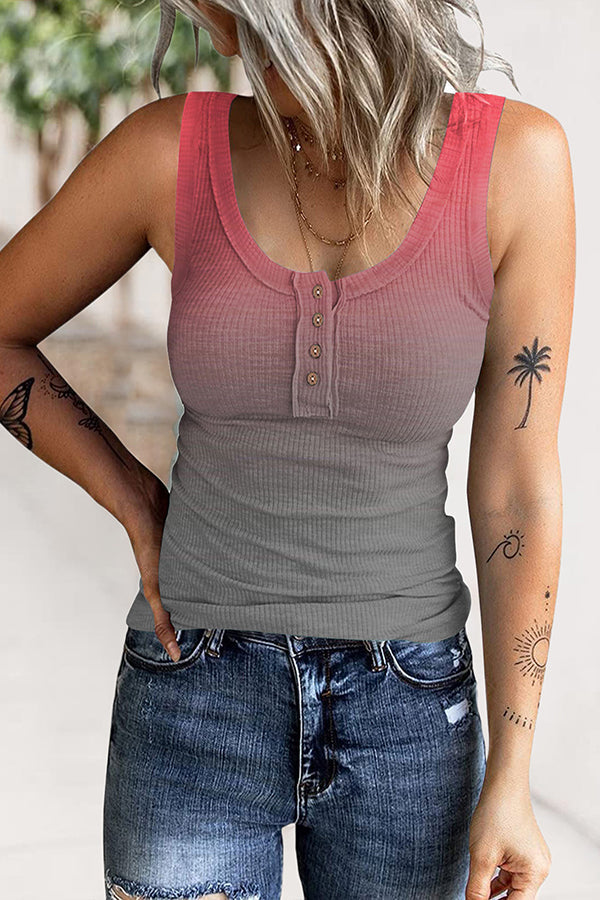 Evans Printed Ribbed Knit Tank