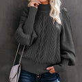 Retro Twist Loose Long Sleeve Knitted Solid Color Sweater elevenforest