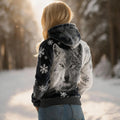 Comstylish Women's Retro Wolf And Snowflake Pattern Warm Plush Sweater