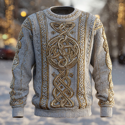 Men's Vintage Celtic Knot Crew Neck Sweater artswardrobe