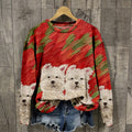 Comstylish Cute Dogs Oil Painting Art Comfy Sweatshirt