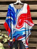 Women's Independence Day Rendered Print Casual Top