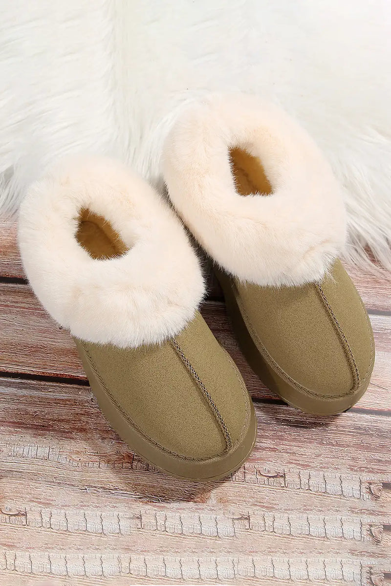 Sage Plush Suede Snow Boots