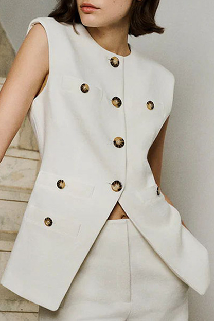 Daily Buttons Slit O Neck Waistcoats