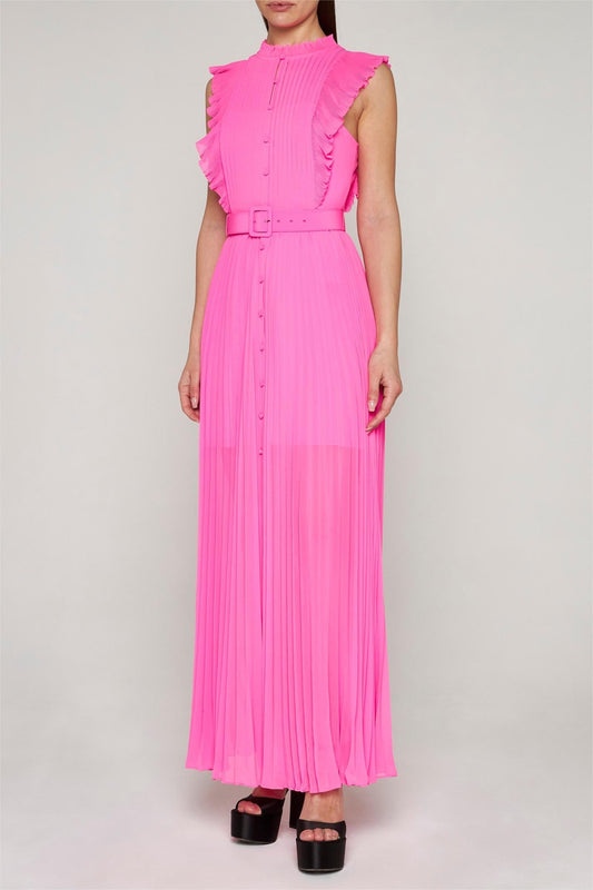 Strapless Ruched Maxi Dress With Belt