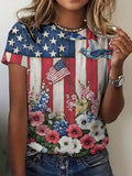 Comstylish Women's Independence Day Print T-shirt