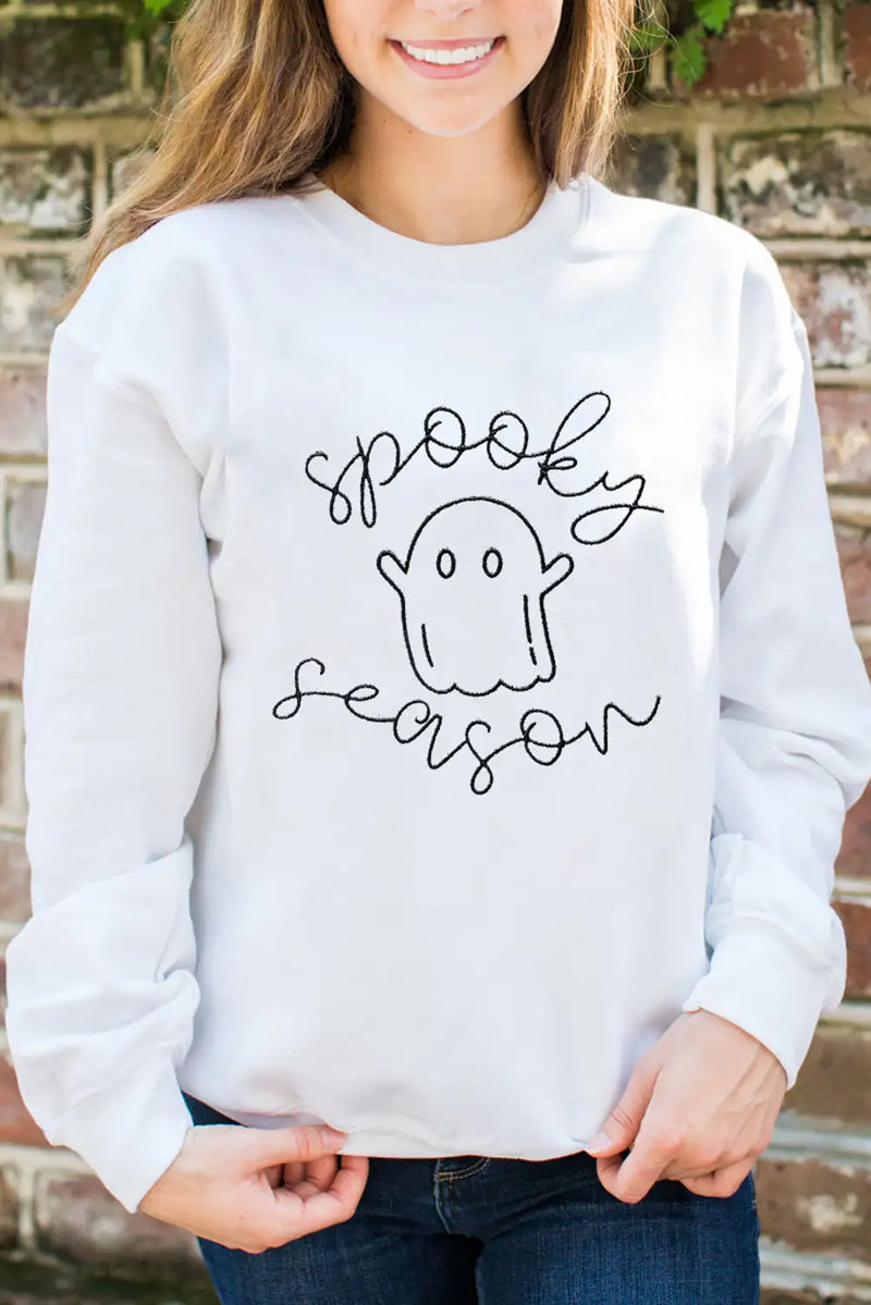 Beige Ghost Spooky Season Sweatshirt