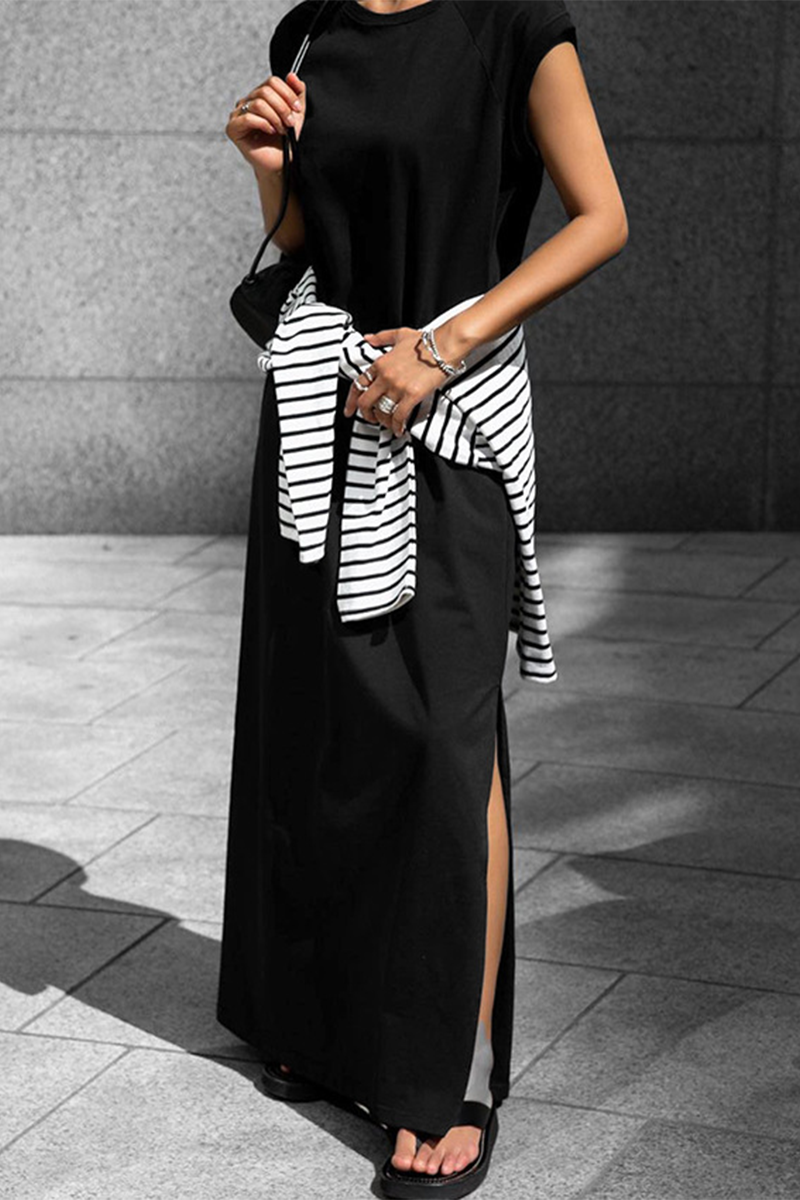 Street Pocket O Neck Vest Dresses
