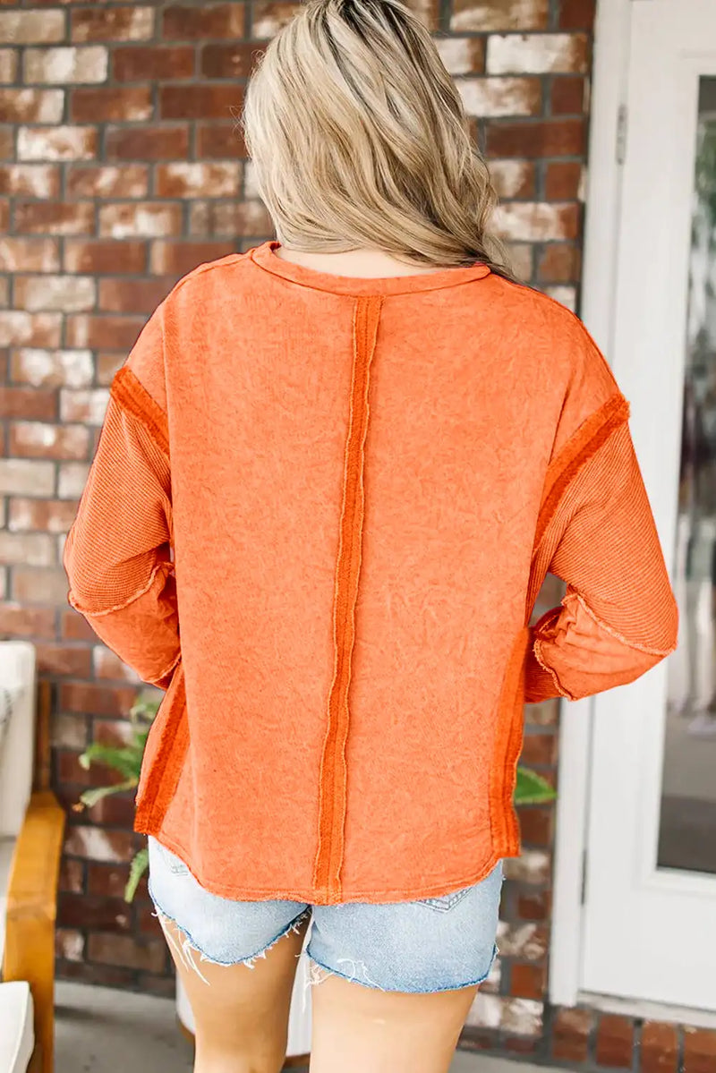 Orange High Low Sweatshirt