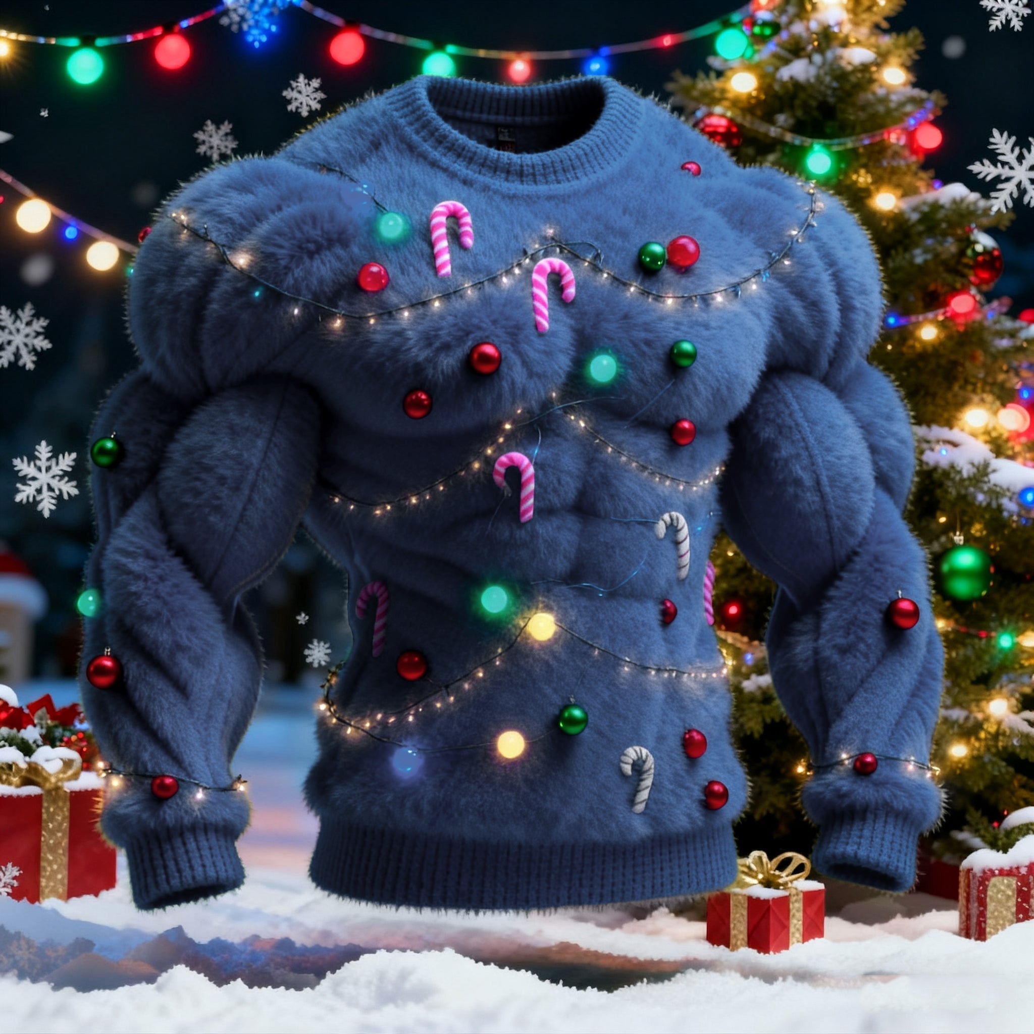 Men's Cosplay Christmas Tree Pattern Ugly Sweater artswardrobe