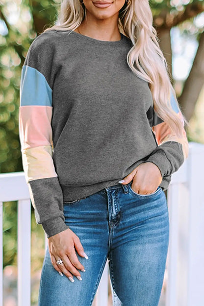 Cool Gray Colorblock Sweatshirt