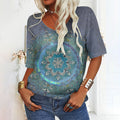 Comstylish Vintage Ethnic Floral Print V-neck T-shirt