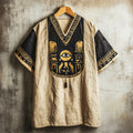 Ancient Egyptian Eye Of Horus Embroidered Linen Shirt elevenforest
