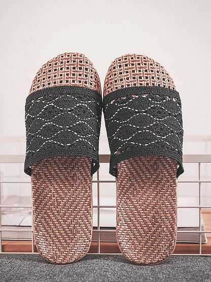 Summer Rattan Weaving Indoor Slippers Zz1011