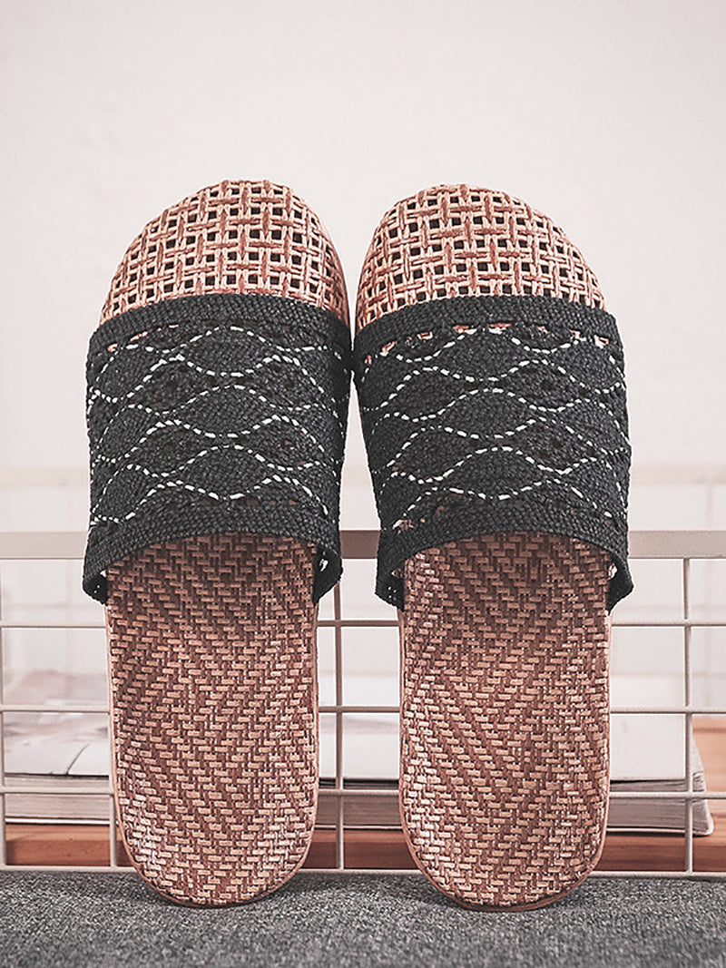 Summer Rattan Weaving Indoor Slippers Zz1011