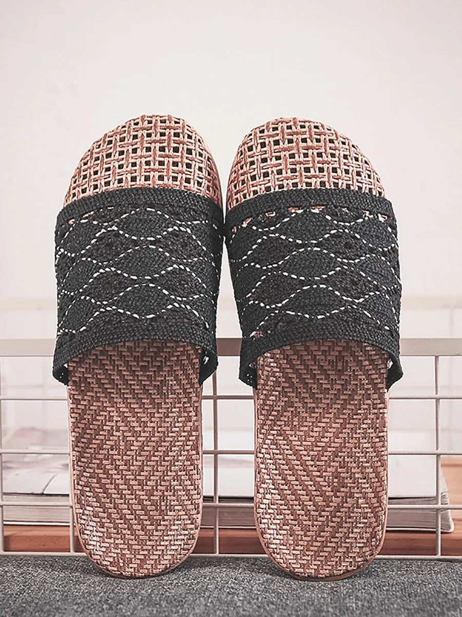 Summer Rattan Weaving Indoor Slippers Bn1024