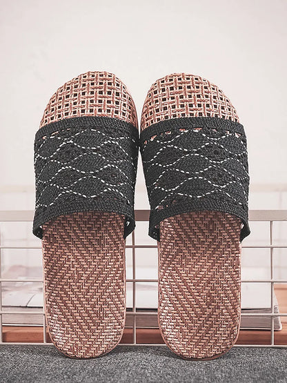 Summer Rattan Weaving Indoor Slippers Bn1024