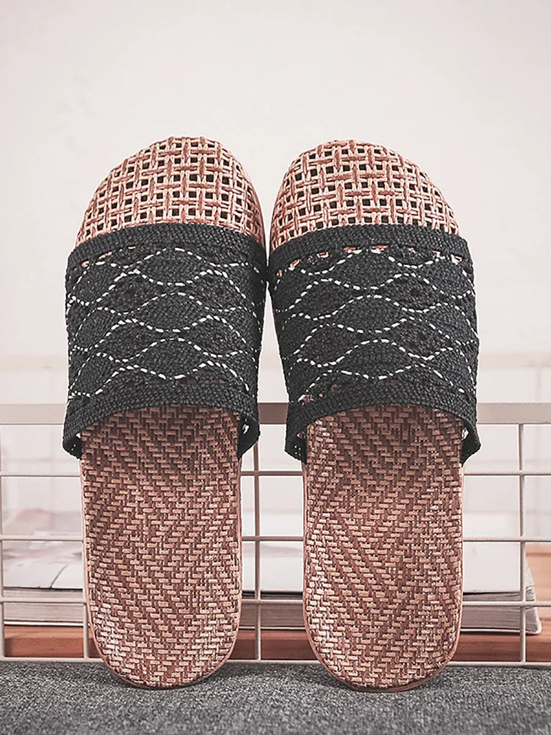 Summer Rattan Weaving Indoor Slippers Bn1024