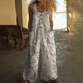 Women's Vintage Floral Lace Embroidered Wide Leg Jumpsuit elevenforest