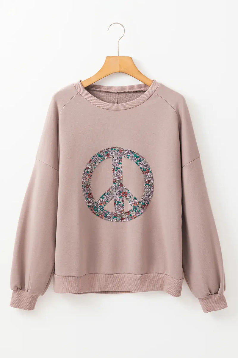 Peace Symbol Sweatshirt in Goat Color