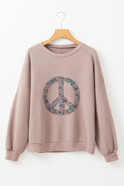 Peace Symbol Sweatshirt in Goat Color