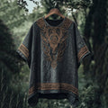 Men's Tribal Viking Dragon Head Embroidery Casual T Shirt elevenforest