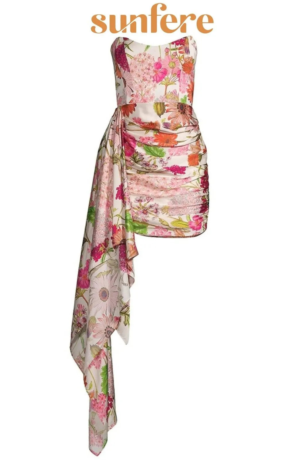 Dorothy Printed Gathered Corset Mini Dress