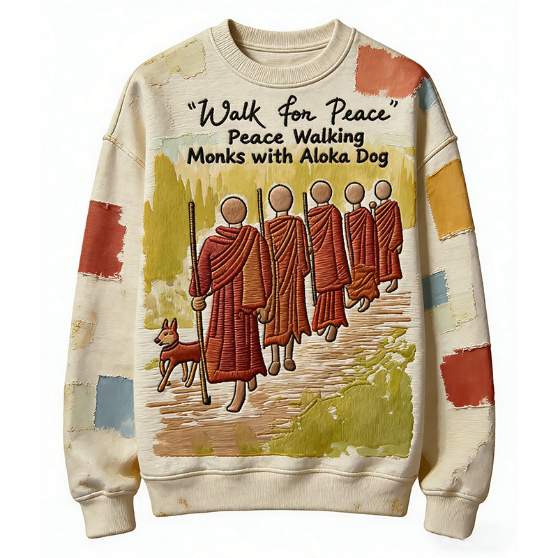 Comstylish Buddhist Monks On Peace Walk Art Sweatshirt
