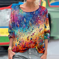Comstylish Colorful Music Notes Art Pattern Comfy T Shirt